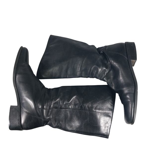 NATURALIZER! BLACK GENUINE LEATHER SQUARE TOE MID CALF/ANKLE BOOTS! SZ 8.5M - Picture 8 of 11